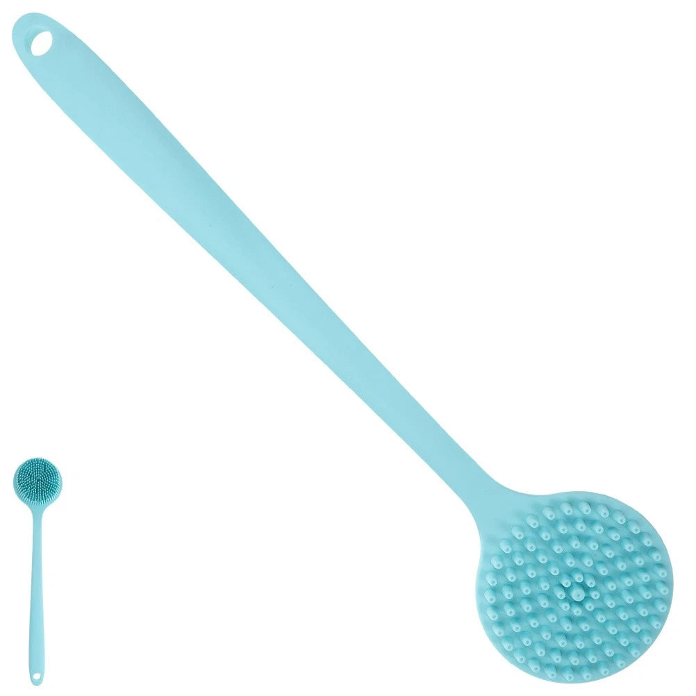 Long Handle Bath Brush Silicone Exfoliator Body Scrubber Skin Back