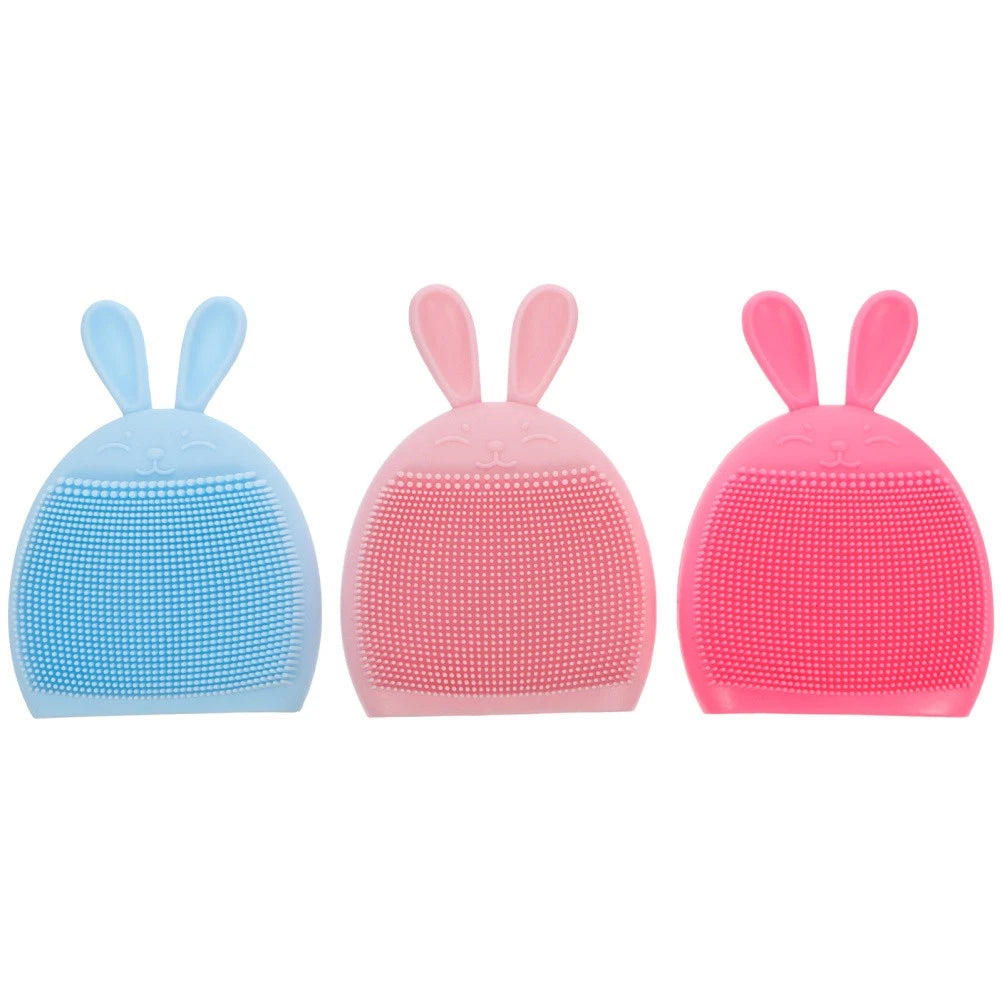 3pcs Baby Bath Massaging Shampoo Shower Brush Silicone Body Exfoliating Scrubber