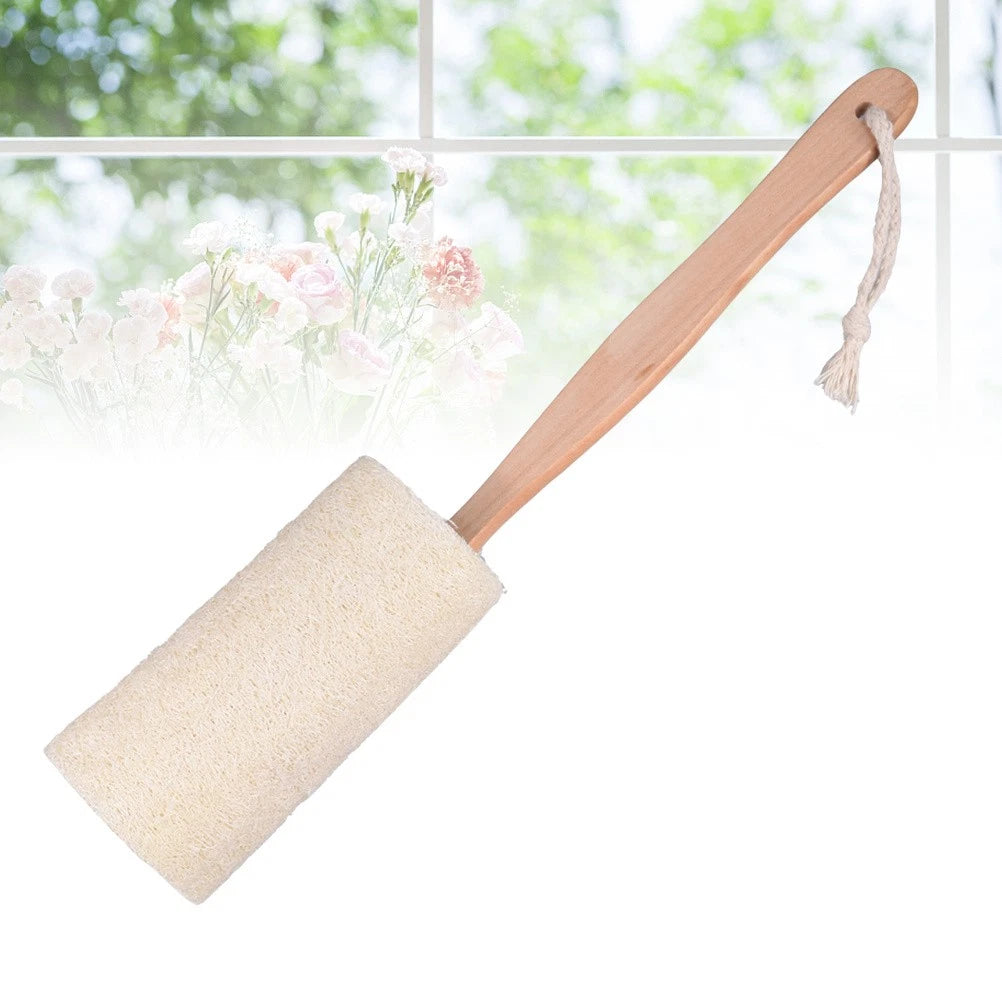 Long Handle Bath Wooden Loofah Brush Back Scrubber Natural Exfoliating with