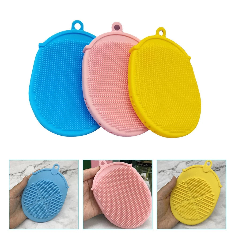 3 Pcs Bath Brush Body Scruber Exfoliator Scrubber Massage Silicone Scrubbers