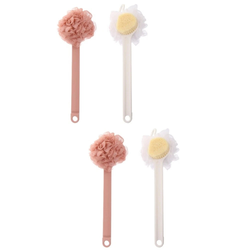 2pcs Long Handle Bath Brush Bristle Bathing Brush Household Long Handle Brush