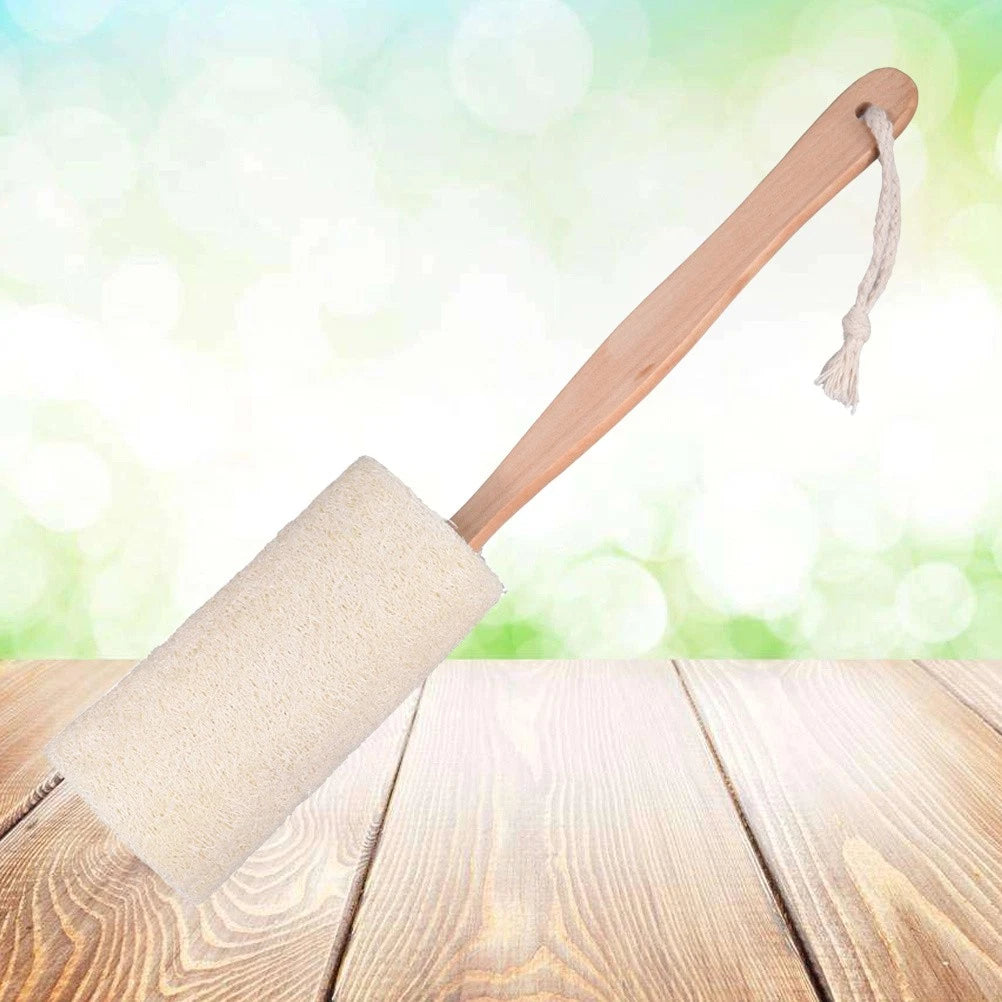 Long Handle Bath Wooden Loofah Brush Back Scrubber Natural Exfoliating with