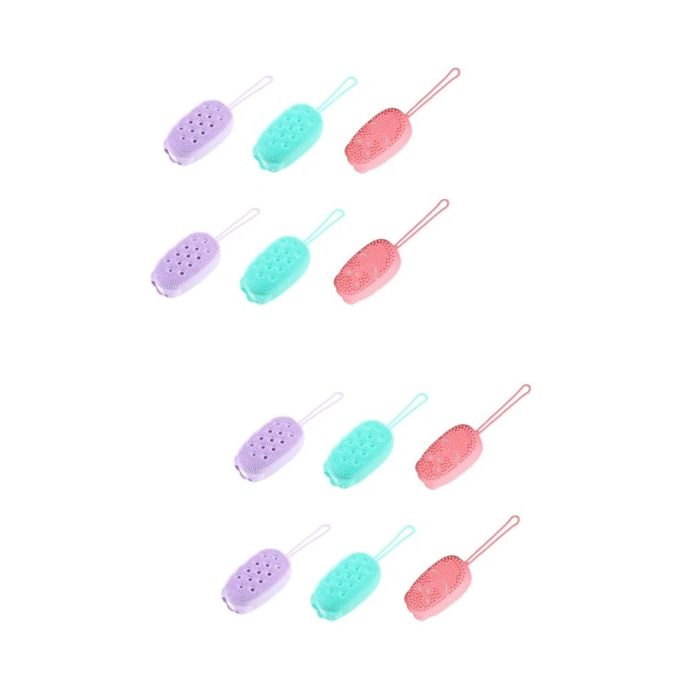 6 Pcs Bath Brush Body Exfoliating Silicone Cleaning Bathroom Massager