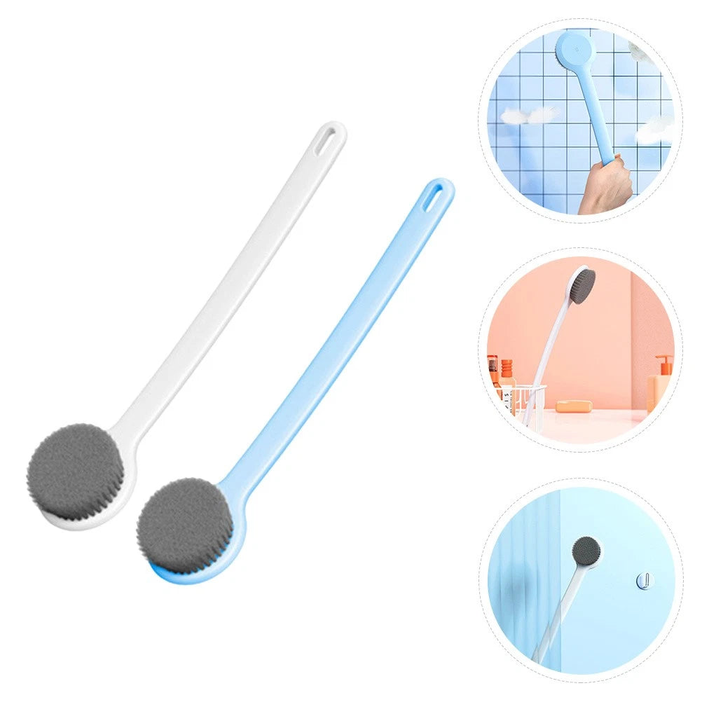 2 Pcs Bath Brush Body Shower Back Scrubber Bathing Supplies Cleaning Scrubbers