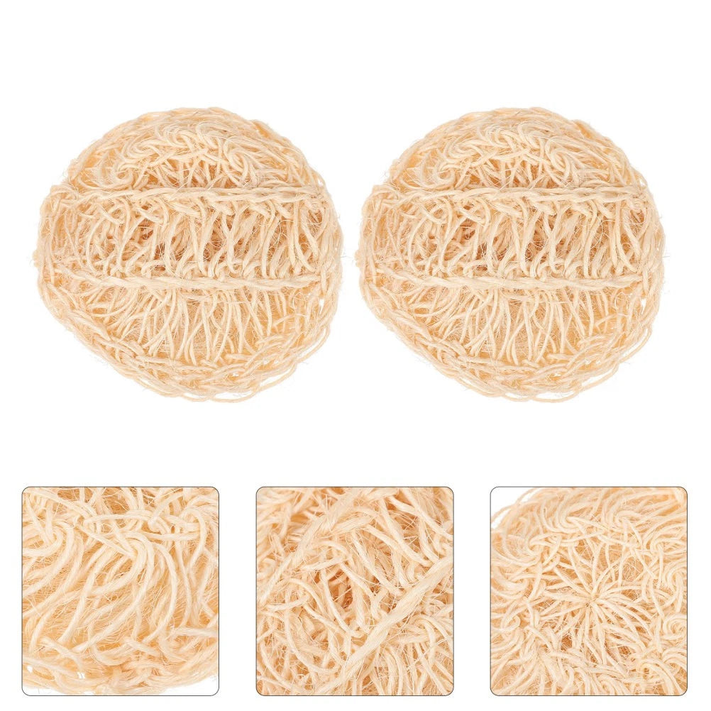 2 Pcs Sisal Bath Brush Man Body Scruber Back Cleaners Bathing Balls