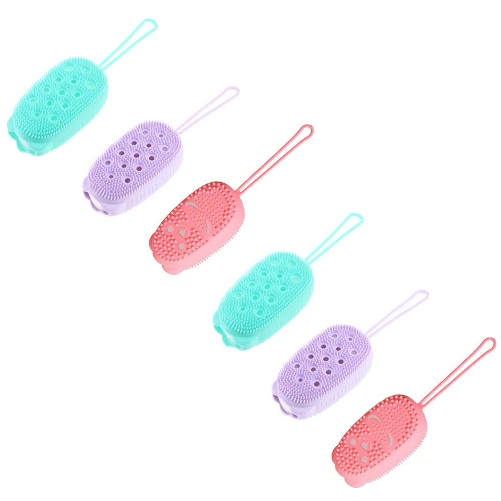 6 Pcs Bath Brush Body Exfoliating Silicone Cleaning Bathroom Massager