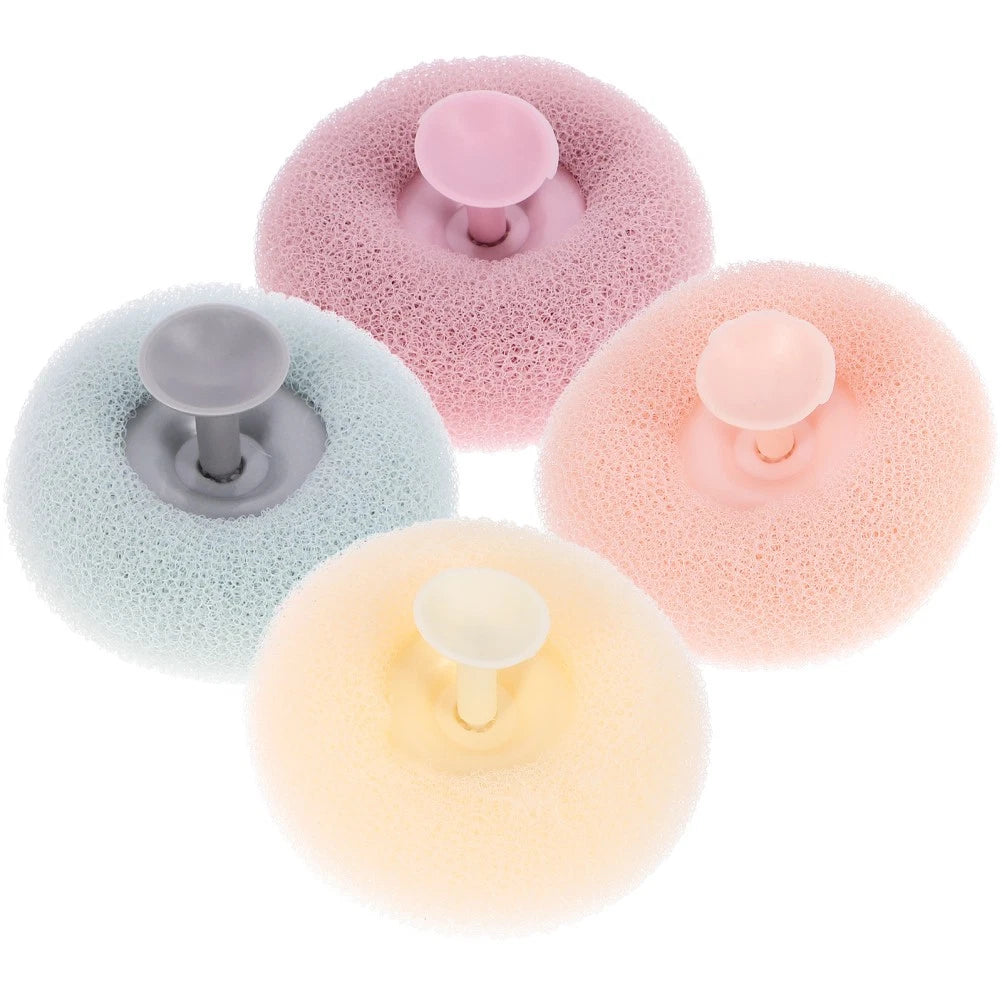 4Pcs Shower Scrubber Shower Tool Shower Brush With Suction Cup Bathing Tool