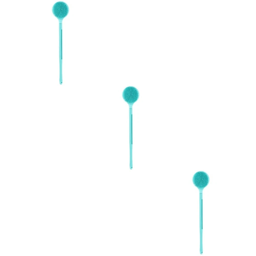 Portable Long Handle Silicone Bathing Double-sided Skin Massager Brush