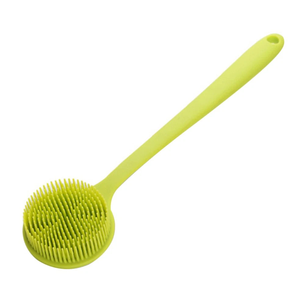 Bath Brush Silicone Body Shower Scrubber Exfoliator Man Long Handle