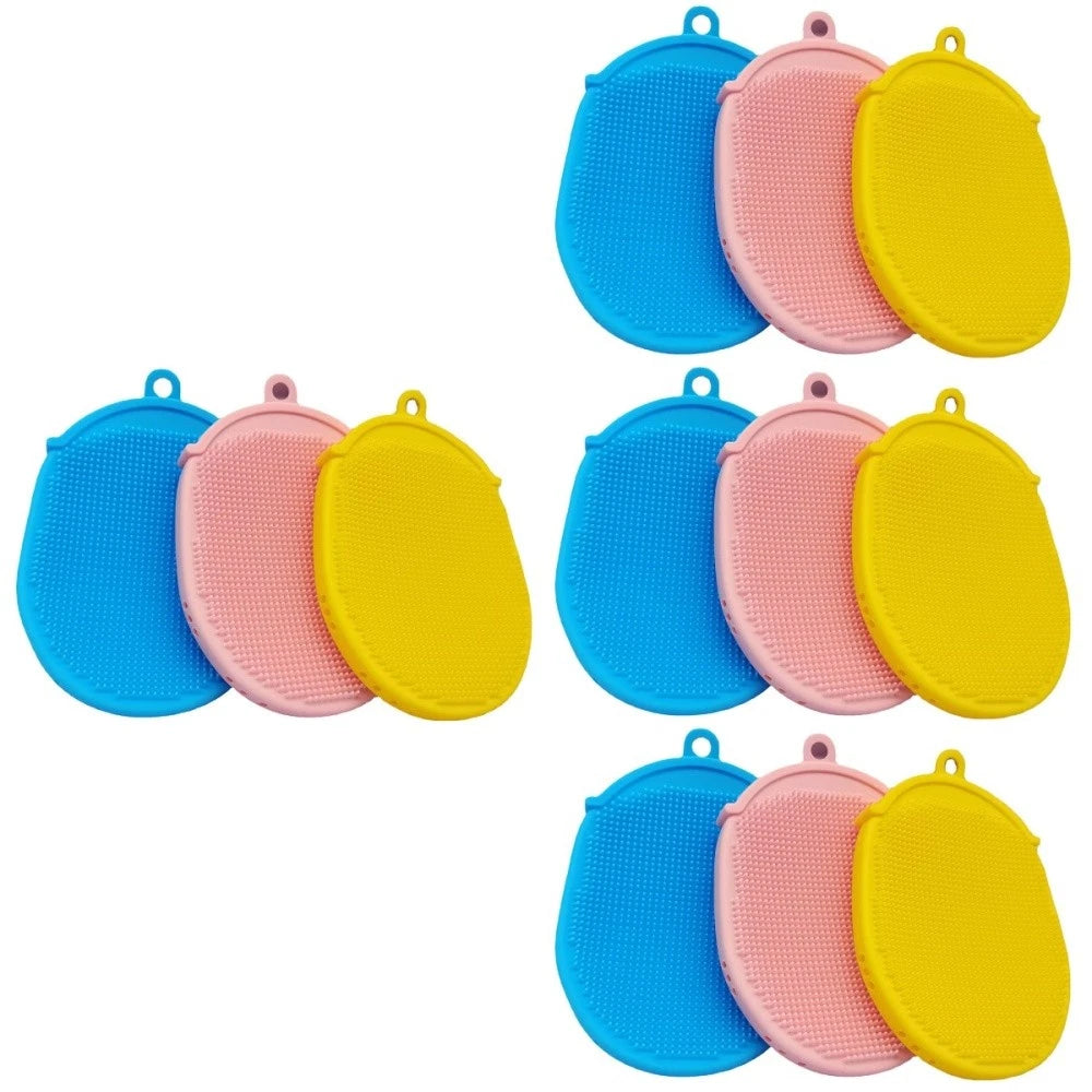 3 Pcs Bath Brush Body Scruber Exfoliator Scrubber Massage Silicone Scrubbers