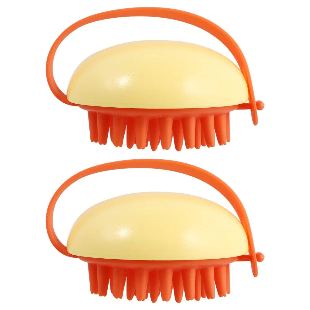 2pcs Bath Brush Massage Scrubber Shower Body Brush Silicone Cleaning Scrubber