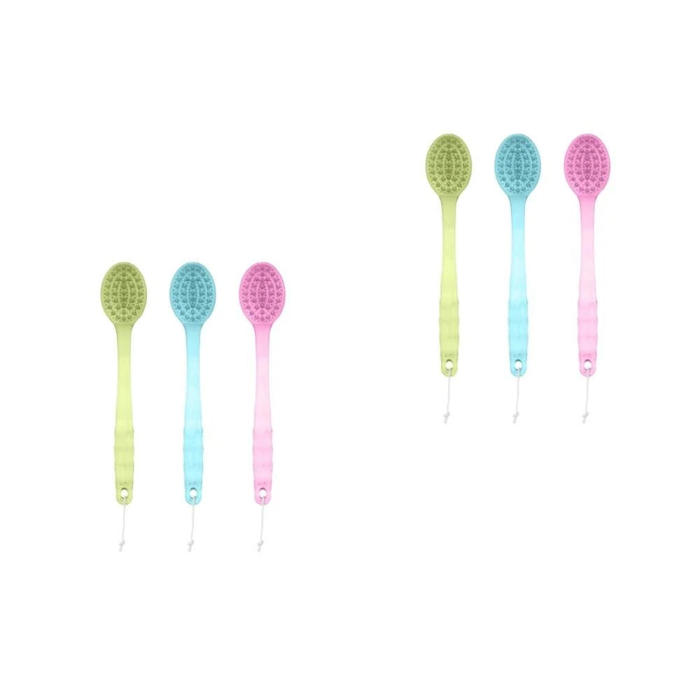 3 Pcs Long Handle Bath Back Brush Shower Body Massage Exfoliating Brush