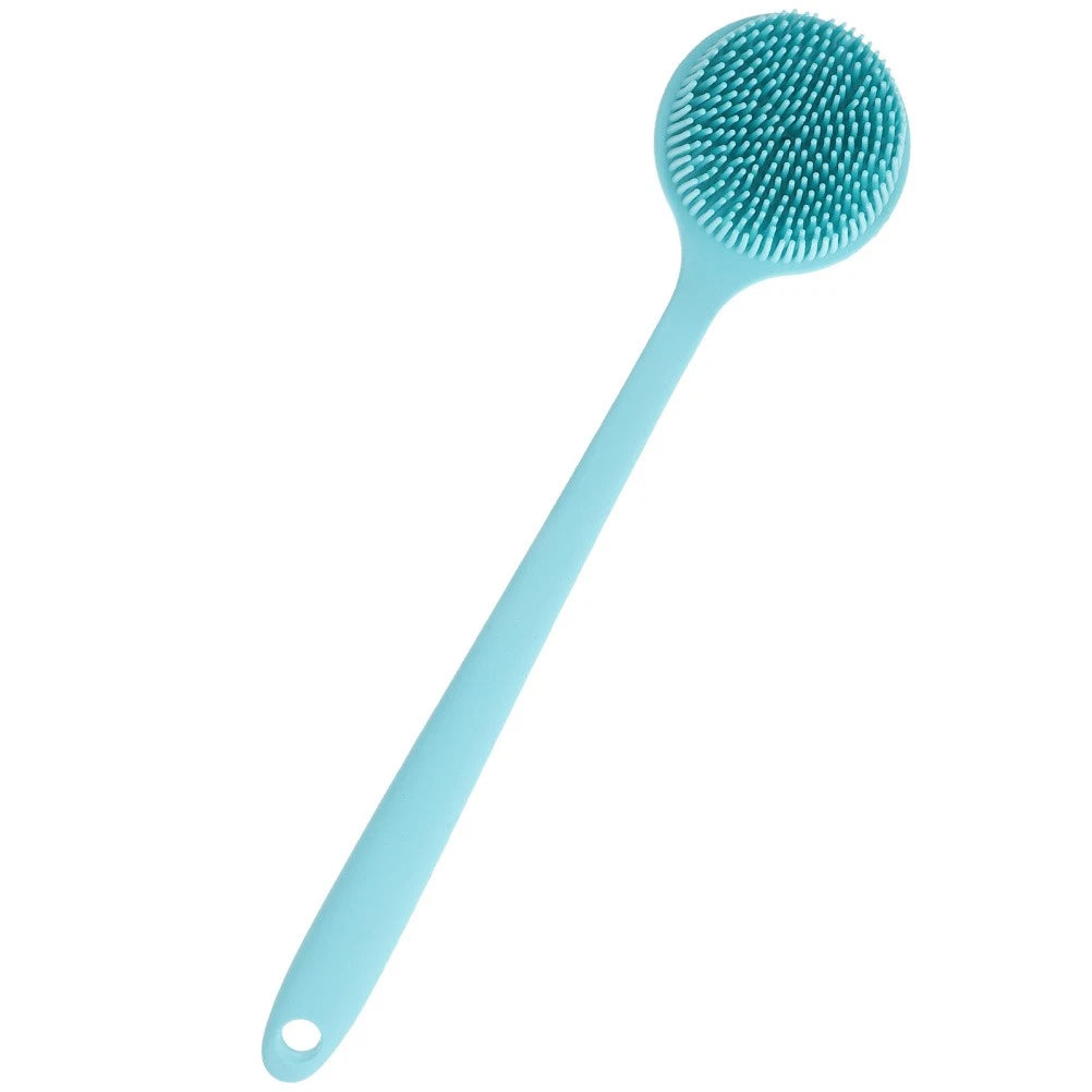 Long Handle Bath Brush Silicone Shower Scrubber Skin Exfoliation for Body