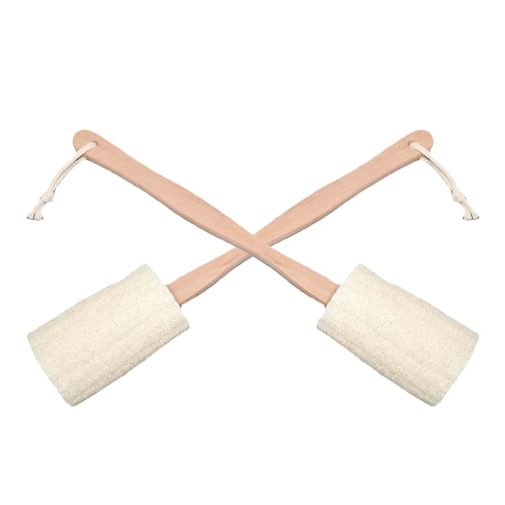 2Pcs Loofah Back Scrubber with Long Handle for Shower Bath Exfoliation