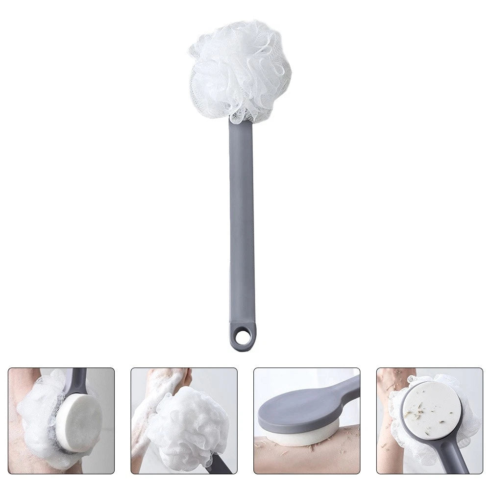 1pc Bath Scrubber Body Cleaning Brush Skin Massager Bathing Accessory (Gray)