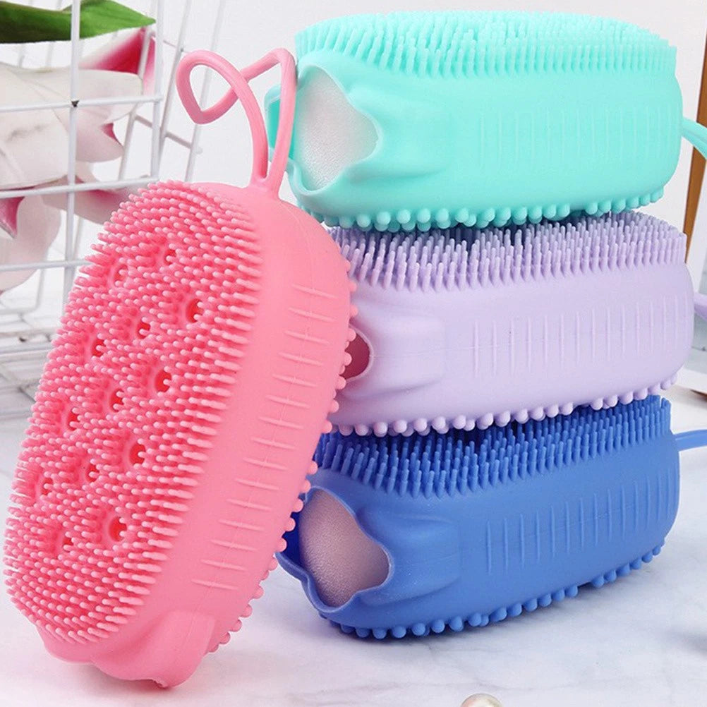 4 Pcs Silicone Bath Towel Body Scruber Soft Scrubber Men and Women Brush Shower