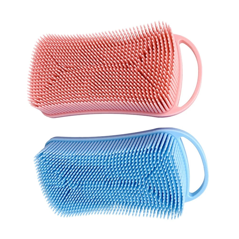 2 Pcs Silicone Shampoo Brush Double-sided Soft Scrubbing