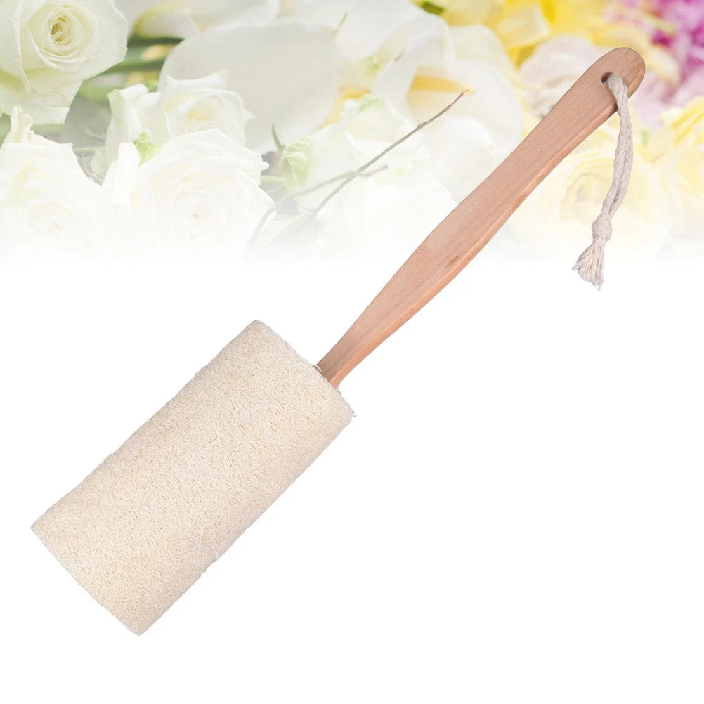Long Handle Bath Wooden Loofah Brush Back Scrubber Natural Exfoliating with