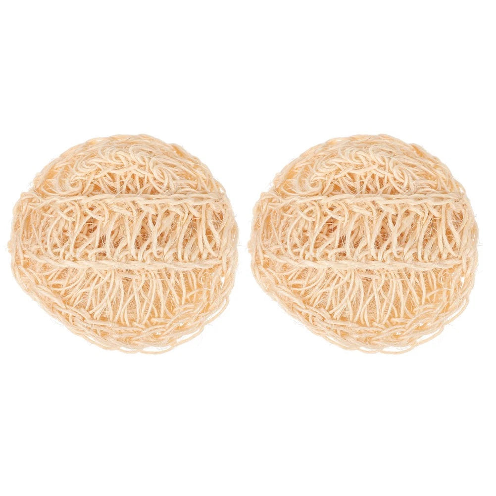 2 Pcs Sisal Bath Brush Man Body Scruber Back Cleaners Bathing Balls