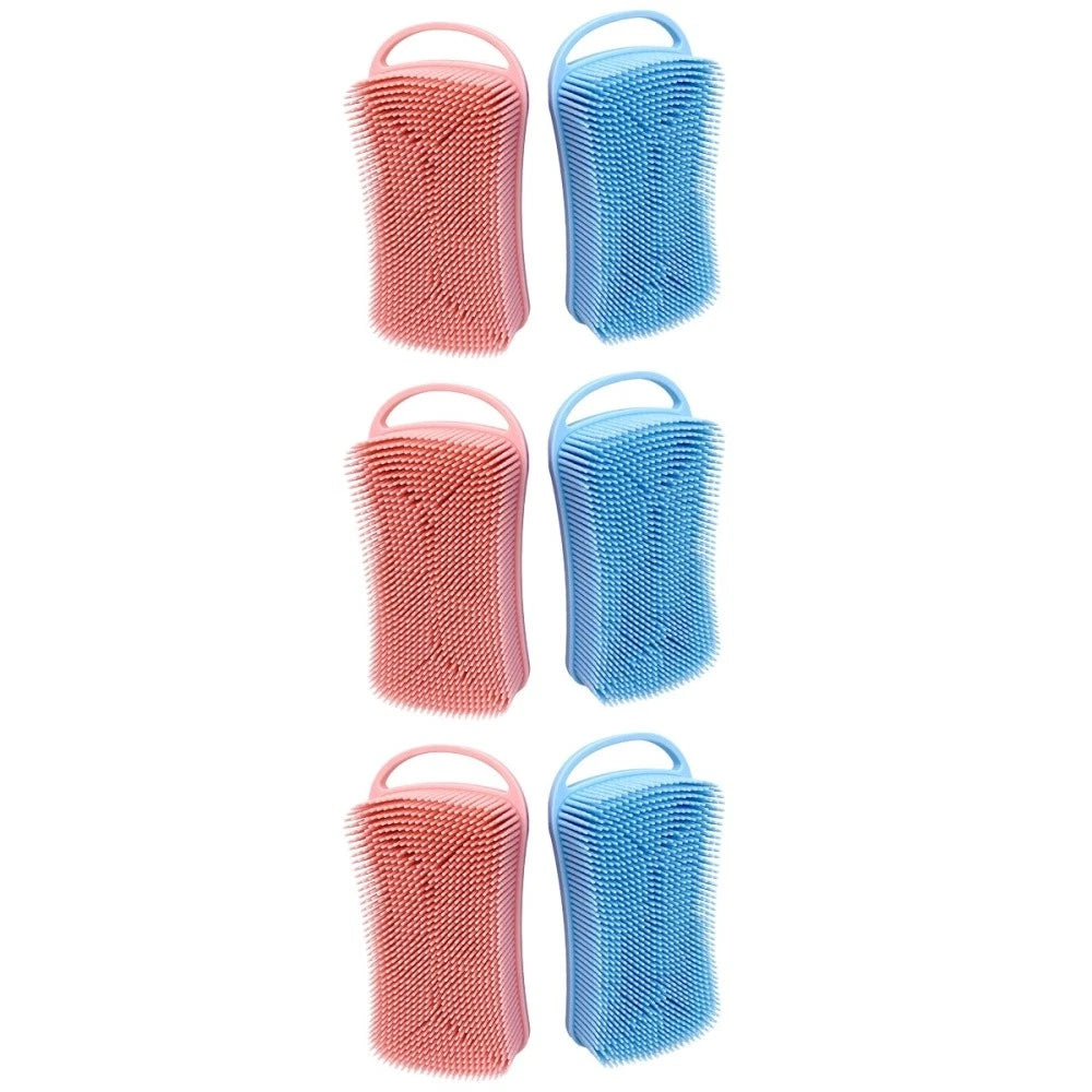 2 Pcs Silicone Shampoo Brush Double-sided Soft Scrubbing
