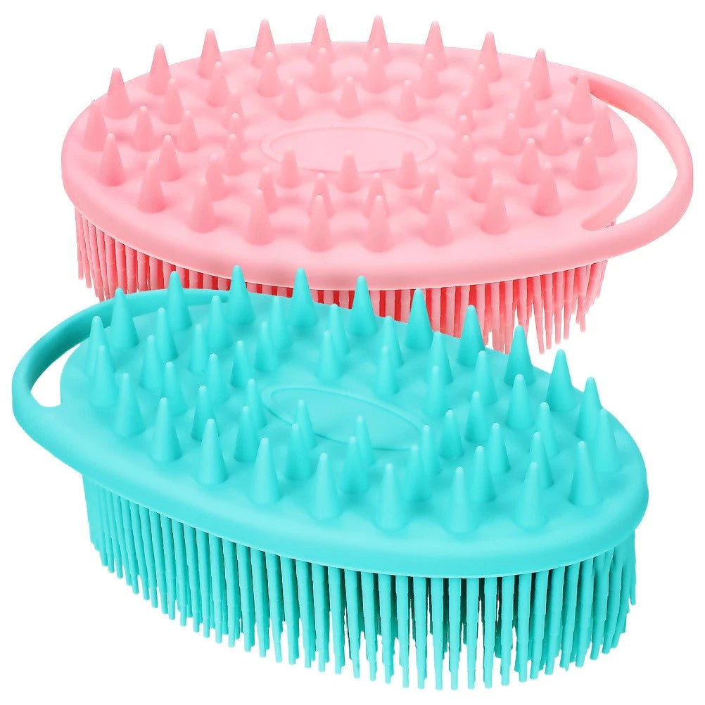 2 Pcs Massage Bath Brush Miss Silicone Exfoliating Shower Brushes