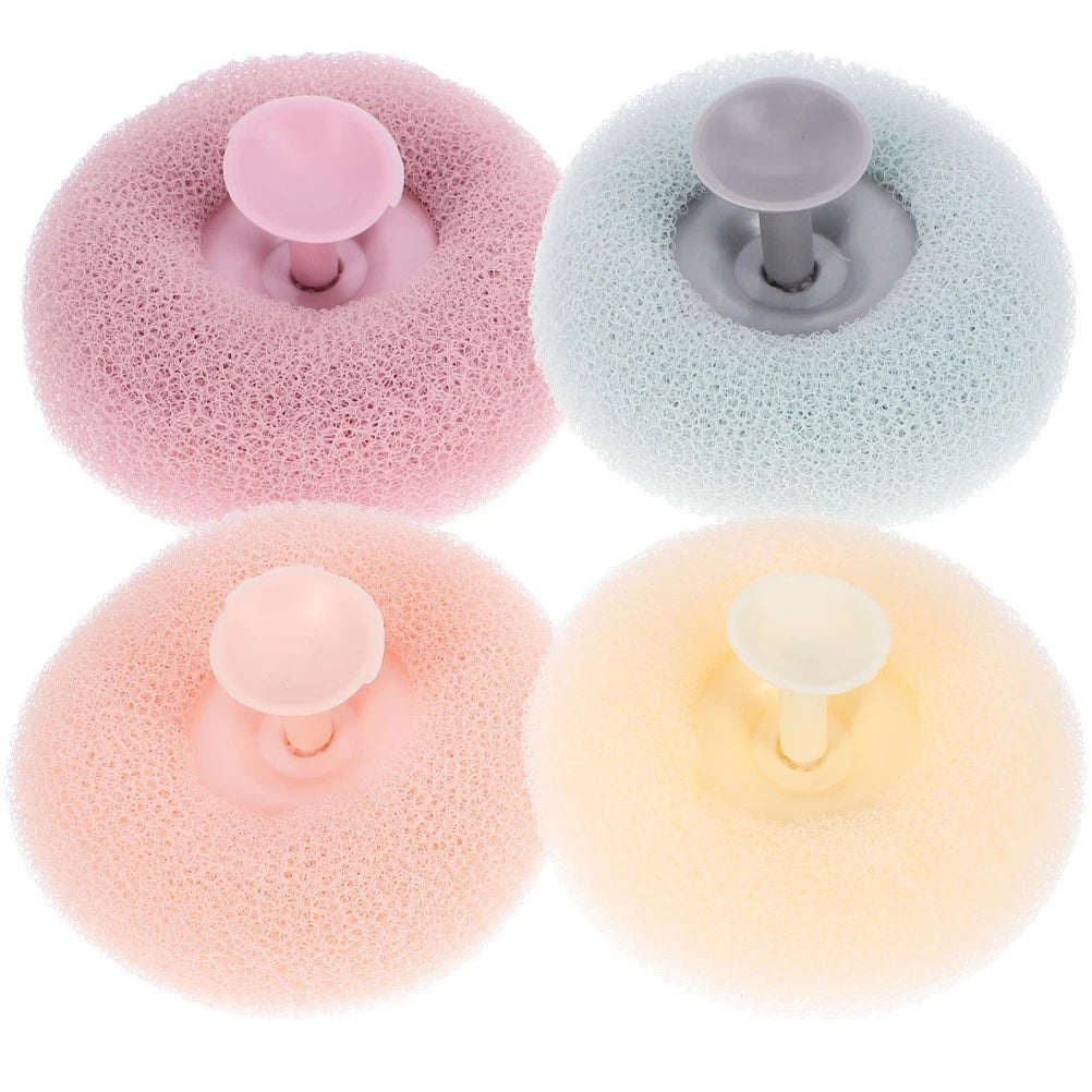 4Pcs Shower Scrubber Shower Tool Shower Brush With Suction Cup Bathing Tool