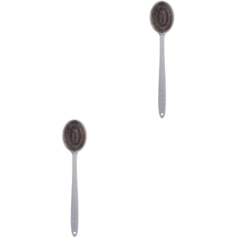 1Pc Bath Brush with Long Handle Bath Body Brush Silicone Back Scrubber