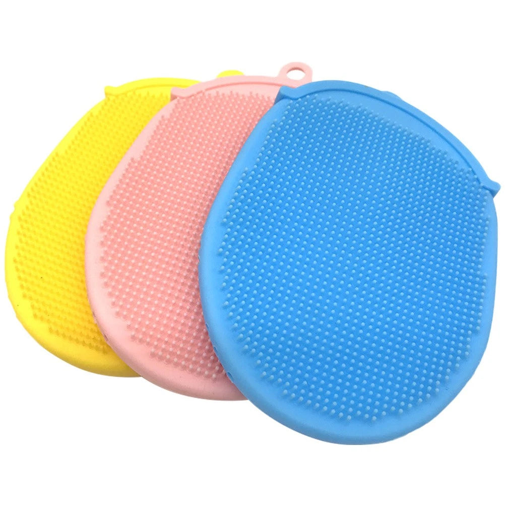 3 Pcs Bath Brush Body Scruber Exfoliator Scrubber Massage Silicone Scrubbers