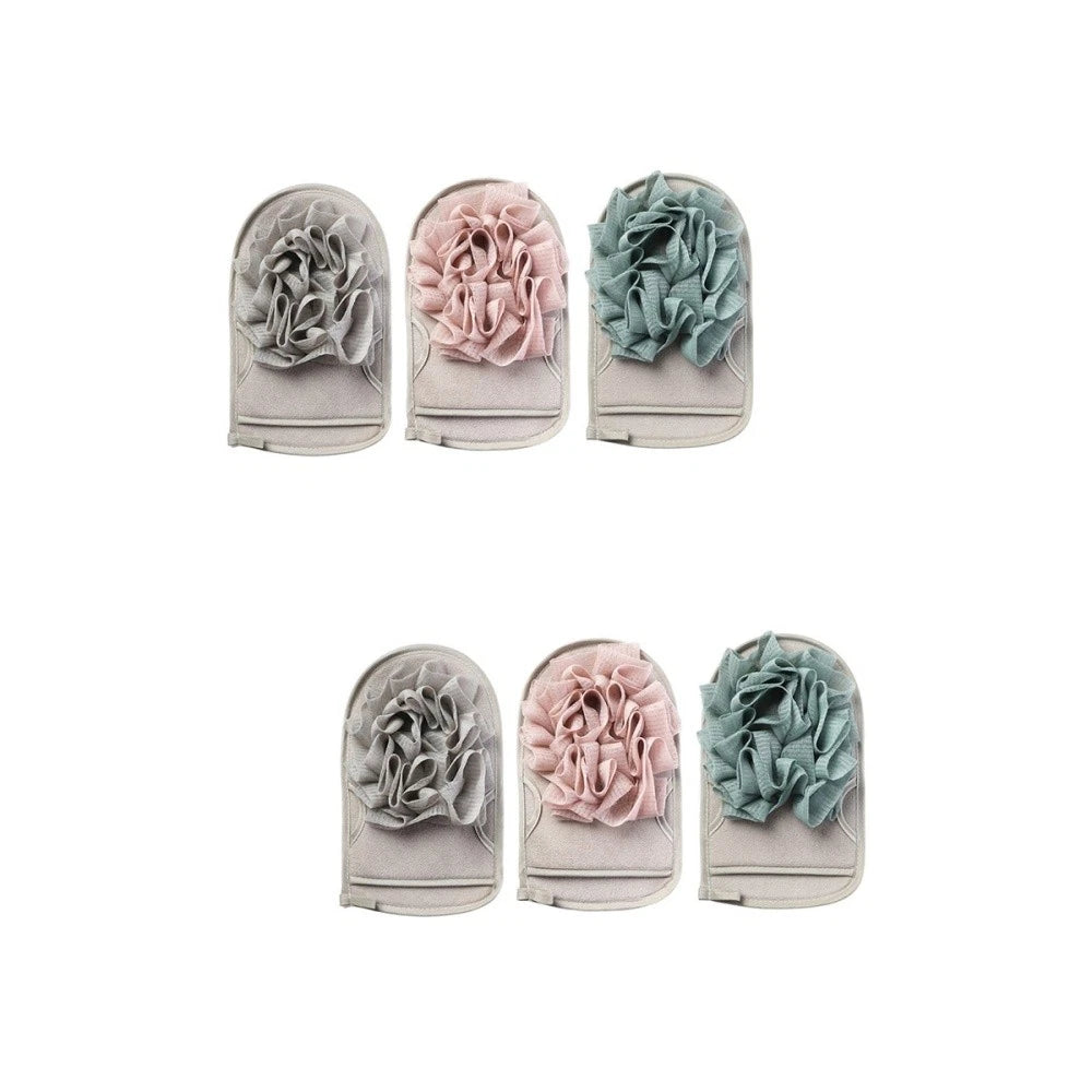 3 Pcs Bath Mitts Dual Side Sponge Shower Scrubber Exfoliating Body Brush