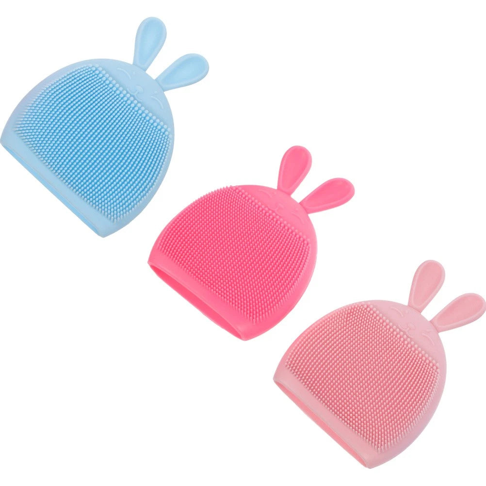3pcs Baby Bath Massaging Shampoo Shower Brush Silicone Body Exfoliating Scrubber