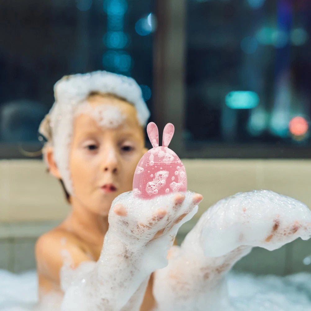 3pcs Baby Bath Massaging Shampoo Shower Brush Silicone Body Exfoliating Scrubber