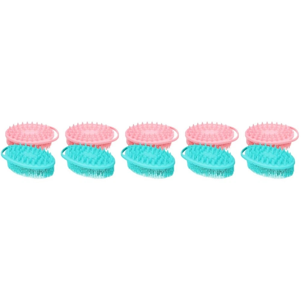2 Pcs Massage Bath Brush Man Miss Dual-sided Silicone Loofah for Shower