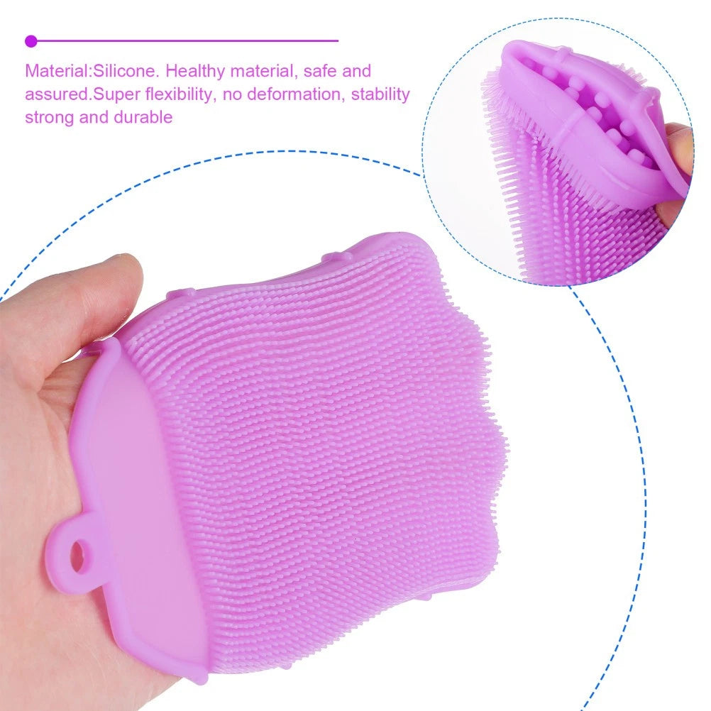 Silicone Hair Shampoo Child Baby Bath Brush Infant Massage Scrubber