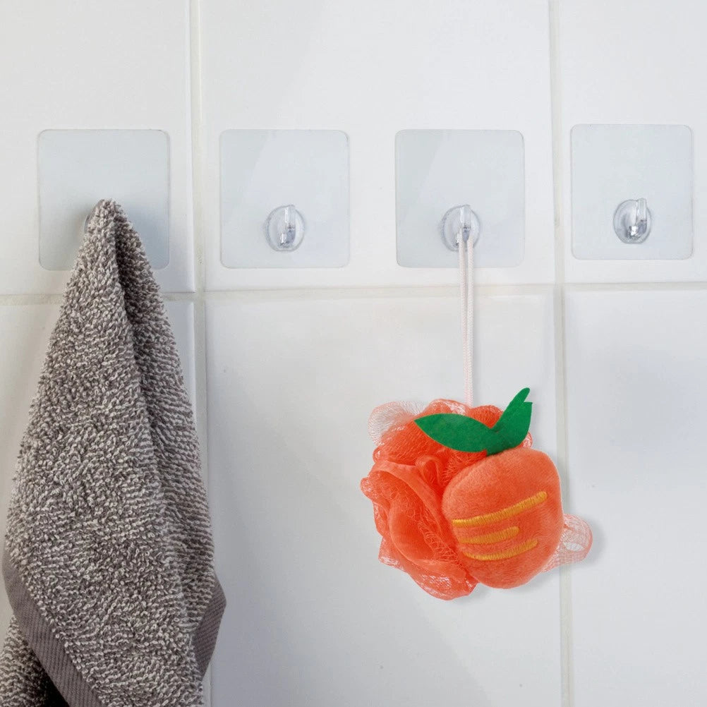 4 Pcs Mesh Bath Ball Shower Sponge Fruit Shape Exfoliating Scrubber Brush