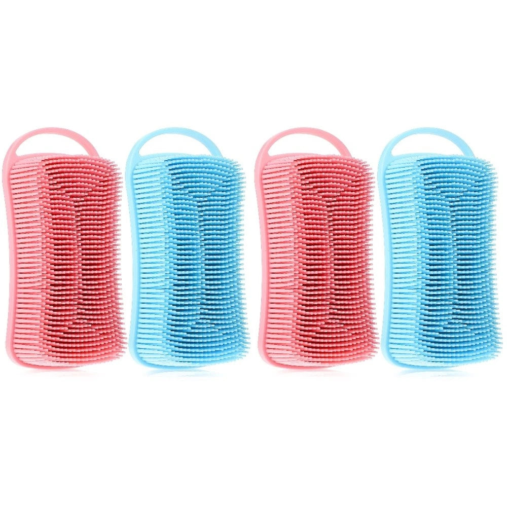 2 Pcs Silicone Shower Brush Man Back Exfoliator Body Bath Scrubbers Men