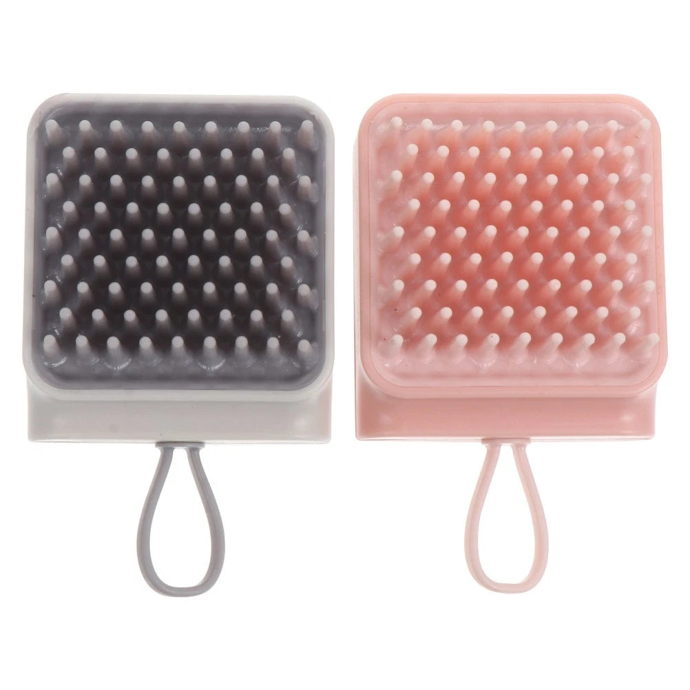 2 Pcs Bath Brush Pet Scrubber Shampoo Dispenser Shower Massagers