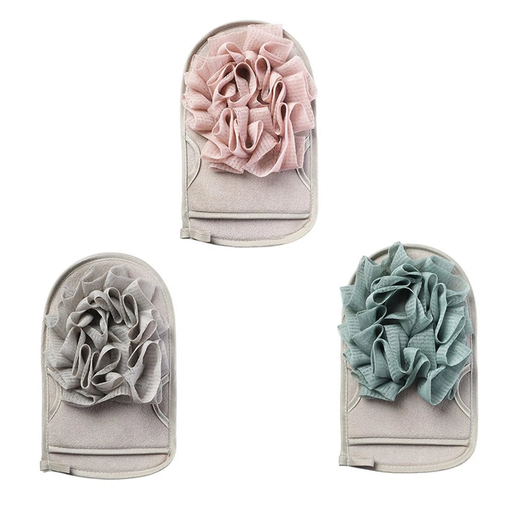 3 Pcs Bath Mitts Dual Side Sponge Shower Scrubber Exfoliating Body Brush