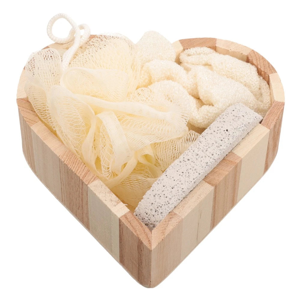 Heart-shaped Bath Brush Scrubber Body Exfoliating Sponge Bathing