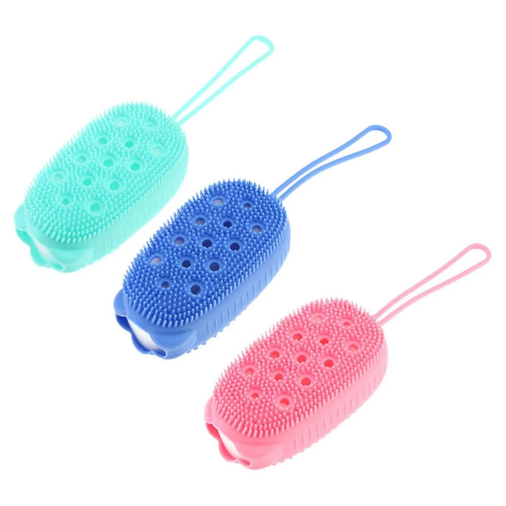 3pcs Silicone Bathing Brushes Double-sided Skin Massager Brushes Shower