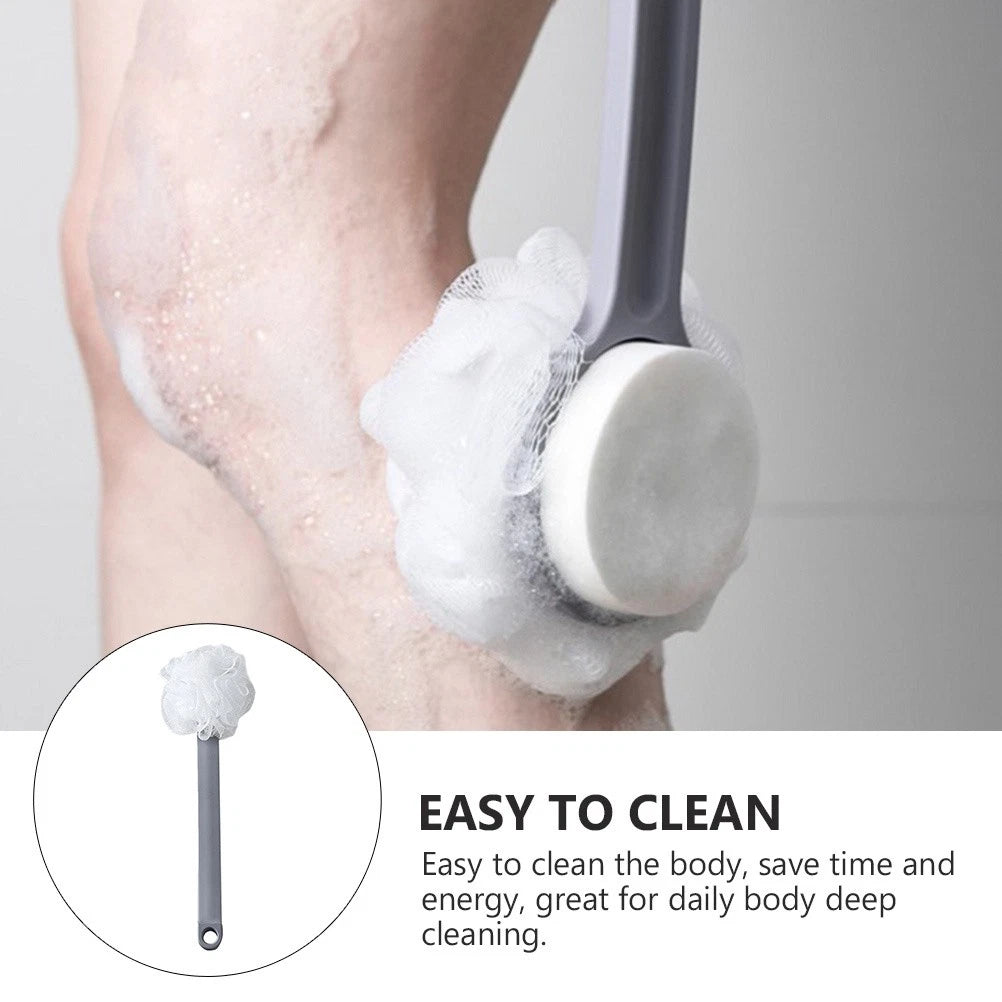 1pc Bath Scrubber Body Cleaning Brush Skin Massager Bathing Accessory (Gray)