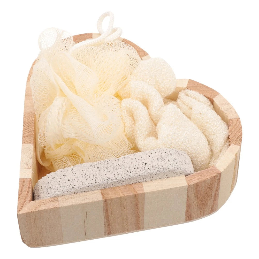 Heart-shaped Bath Brush Scrubber Body Exfoliating Sponge Bathing