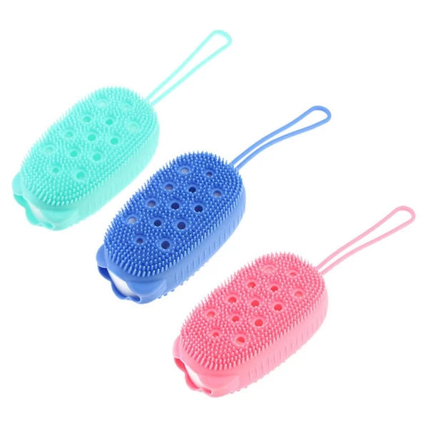 3pcs Silicone Bathing Brushes Double-sided Skin Massager Brushes Shower