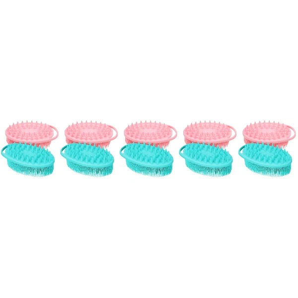 2 Pcs Massage Bath Brush Man Miss Dual-sided Silicone Loofah for Shower