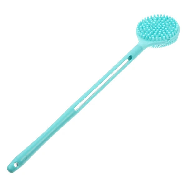 Portable Long Handle Silicone Bathing Double-sided Skin Massager Brush