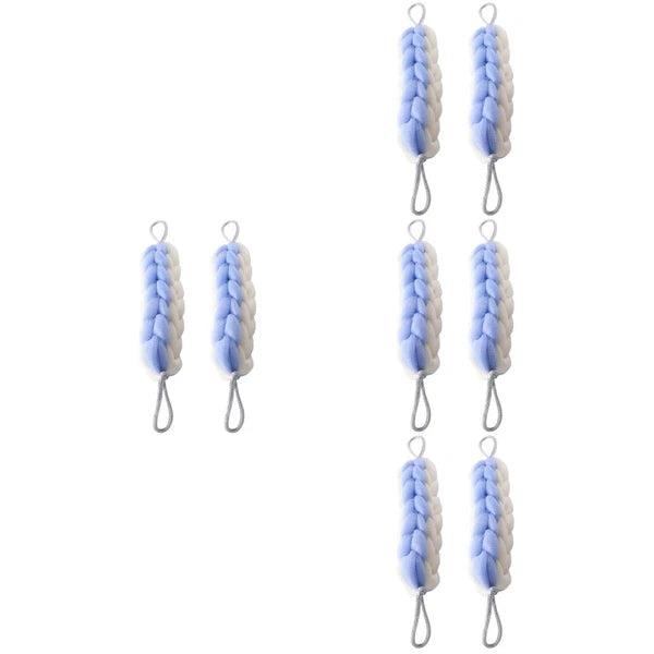 2 Pcs Bath Bar Man Wall Mounted Exfoliating Brush Loofah Back Scrubber Shower