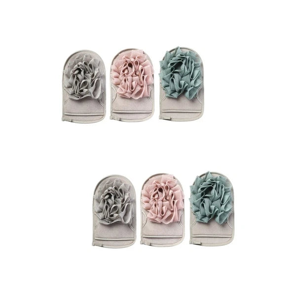 3 Pcs Bath Mitts Dual Side Sponge Shower Scrubber Exfoliating Body Brush
