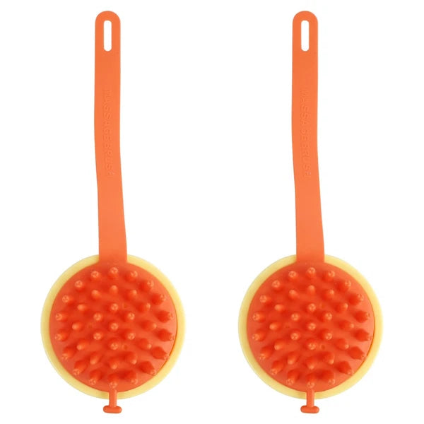 2pcs Bath Brush Massage Scrubber Shower Body Brush Silicone Cleaning Scrubber