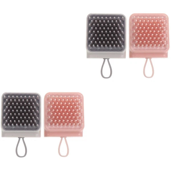 2 Pcs Bath Brush Pet Scrubber Shampoo Dispenser Shower Massagers