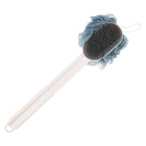 Back Rub Bath Brush Silicone Shower Body Exfoliator Man Long Handle Scrubber