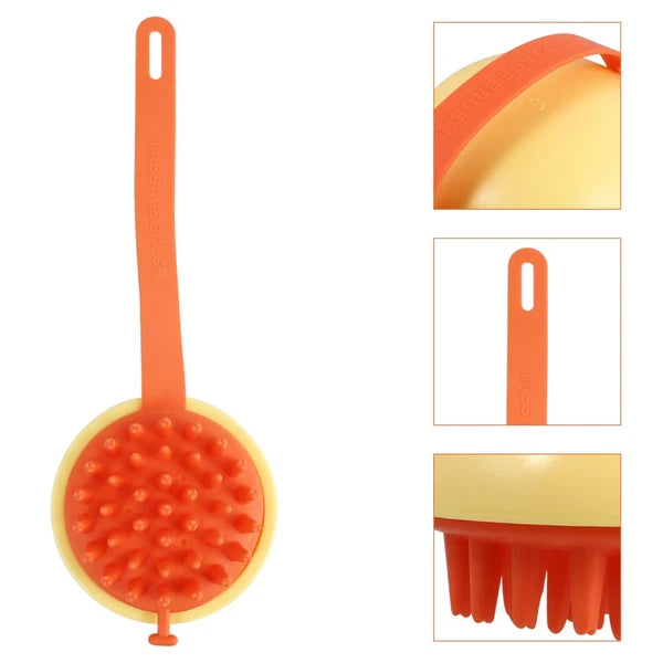 2pcs Bath Brush Massage Scrubber Shower Body Brush Silicone Cleaning Scrubber
